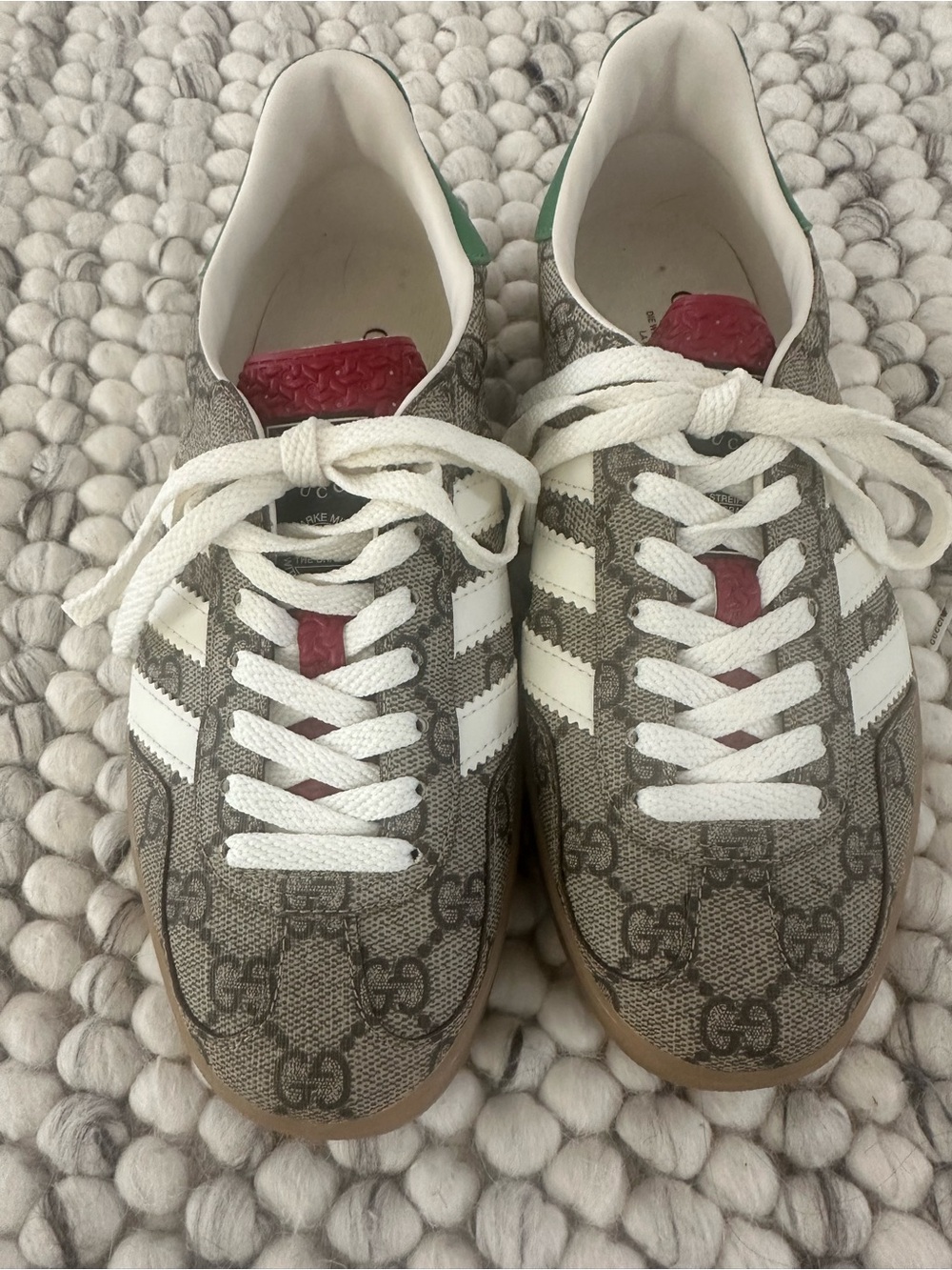 Gucci x adidas gazelle beige GG monogram sneakers